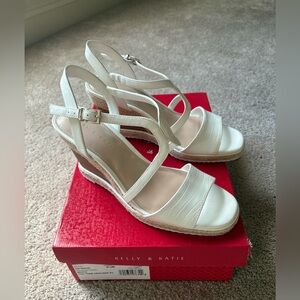Kelly & Katie White Wedge Sandals